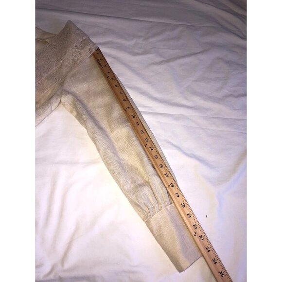 Vintage Set Top Skirt Size S Cream Lace Long Sleeve 80"s Cottagecore Modest USA - Picture 11 of 12